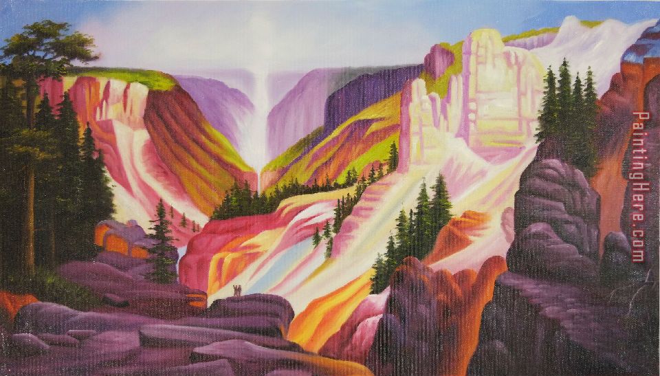 Grand Canyon of Yellowstone E painting - Thomas Moran Grand Canyon of Yellowstone E art painting